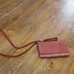 Finelaer Premium Women's Red Leather Clutch Wallet Purse